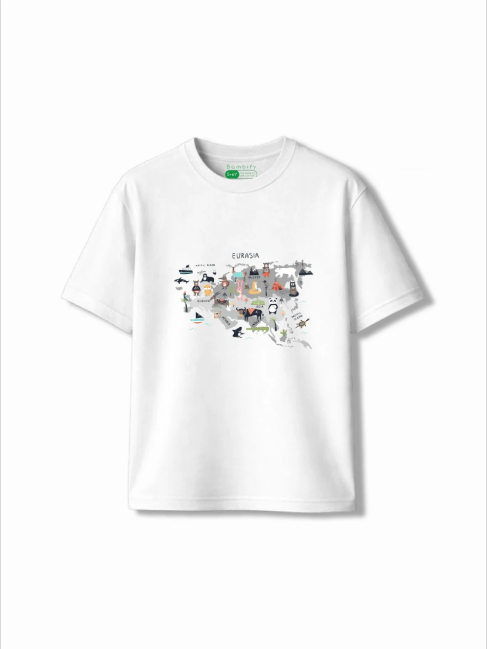 Bambify Kids T-Shirt Set Noise & Eurasia Dusty Blue & White 7-8 Years bamboo cotton kids clothing India