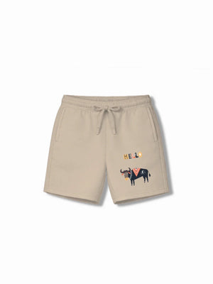 Eurasia White & Beige Drop Shoulder T-shirt & Shorts Set Size 7-8 Years Bamboo Cotton ‚ Bambify India
