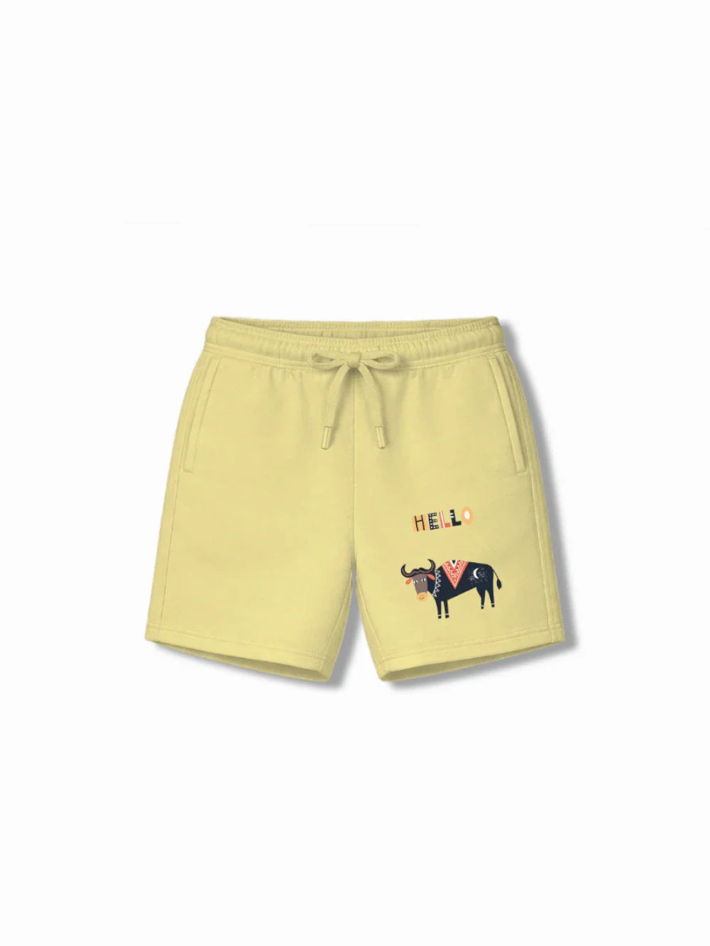 Eurasia Yellow & Dusty Blue Drop Shoulder T-shirt & Shorts Set Size 7-8 Years Bamboo Cotton ‚ Bambify India