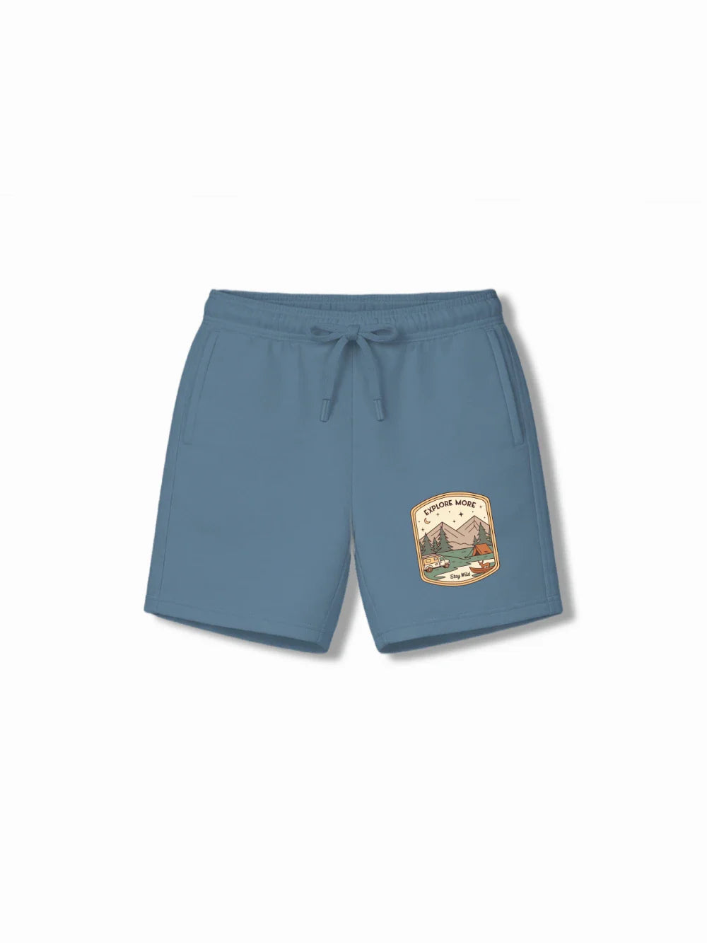 Urban Style Light Blue & Dusty Blue Low Shoulder T-shirt & Shorts Set Size 7-8 Years Bamboo Cotton ‚ Bambify India