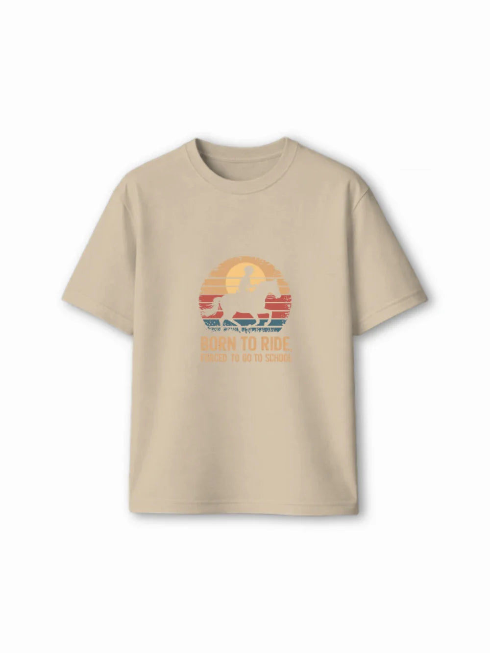 Born to Ride Beige & White Kids Tracks Set Size 5-6 Years Bamboo Cotton ‚ Bambify India