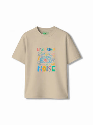 Noise Beige & White Kids Tracks Set Size 5-6 Years Bamboo Cotton ‚ Bambify India
