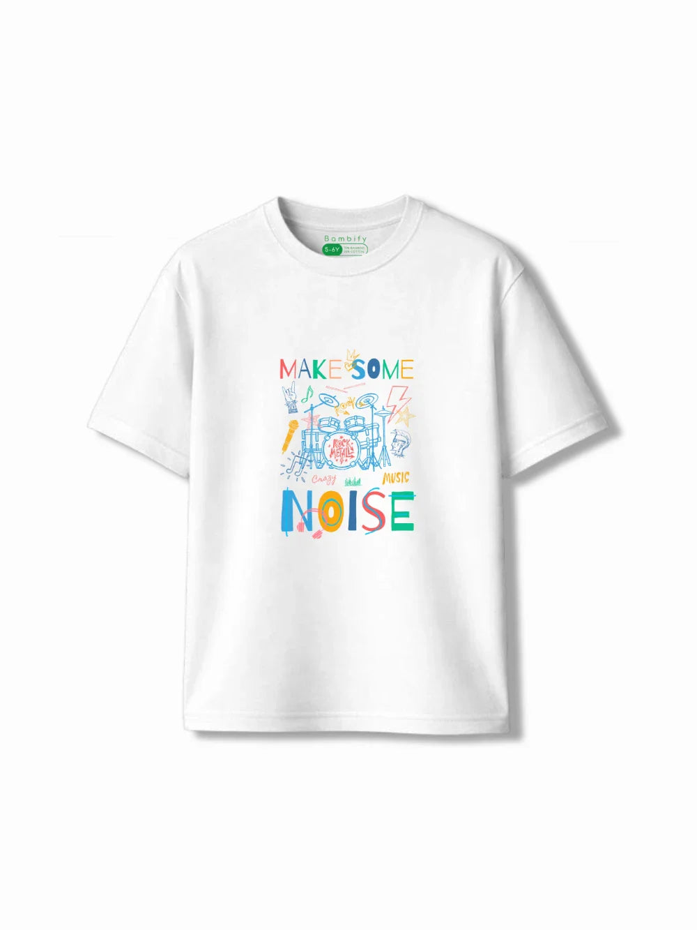 Noise White & Beige Kids Tracks Set Size 5-6 Years Bamboo Cotton ‚ Bambify India