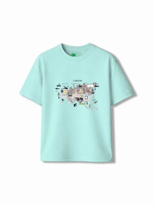 Eurasia Light Blue & Dusty Blue Kids Tracks Set Size 5-6 Years Bamboo Cotton ‚ Bambify India