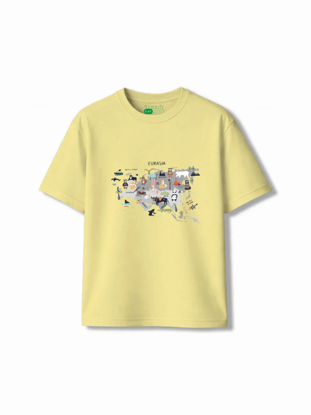 Eurasia Yellow & Dusty Blue Kids Tracks Set Size 5-6 Years Bamboo Cotton ‚ Bambify India