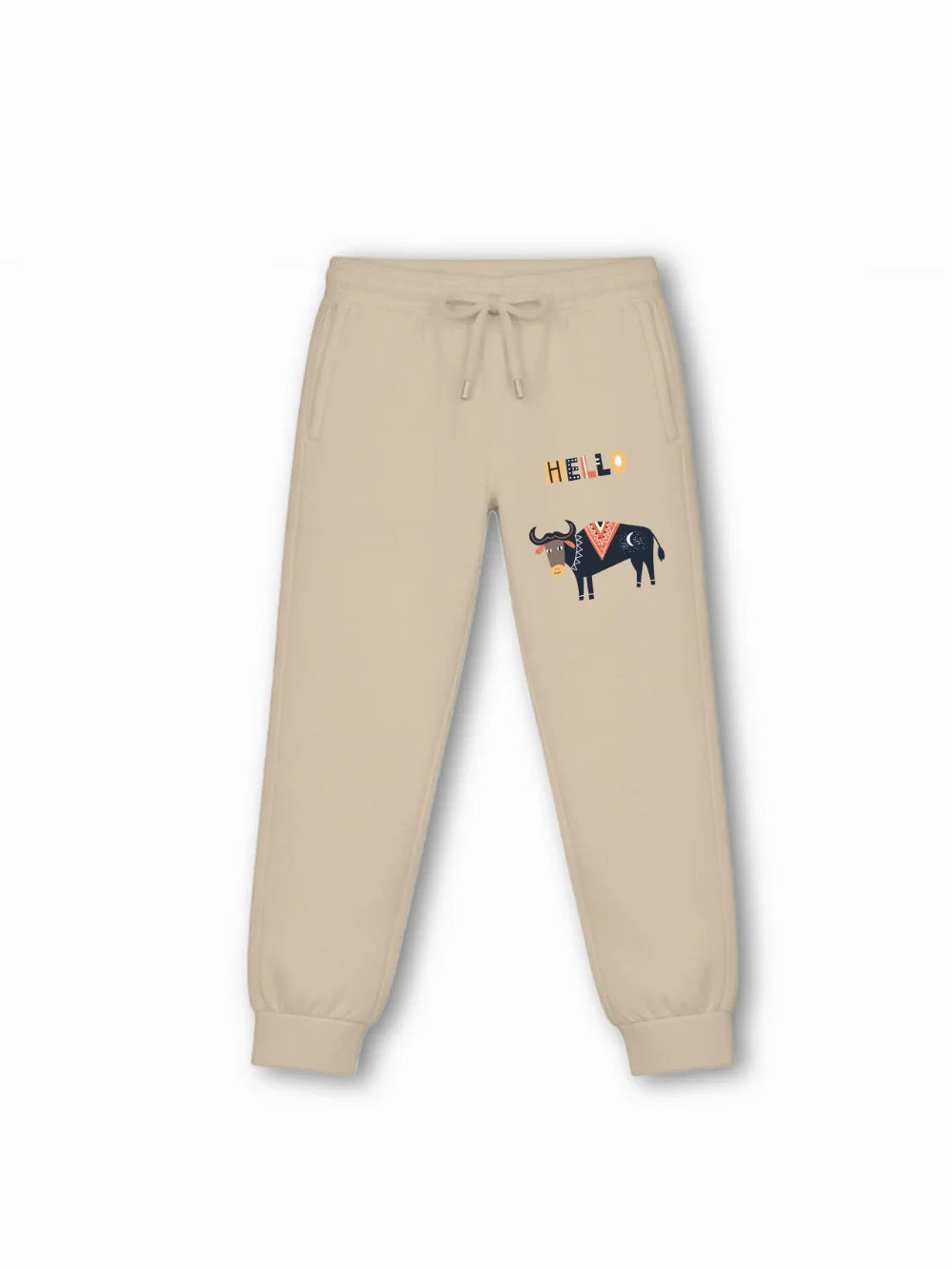 Eurasia White & Beige Kids Tracks Set Size 7-8 Years Bamboo Cotton ‚ Bambify India