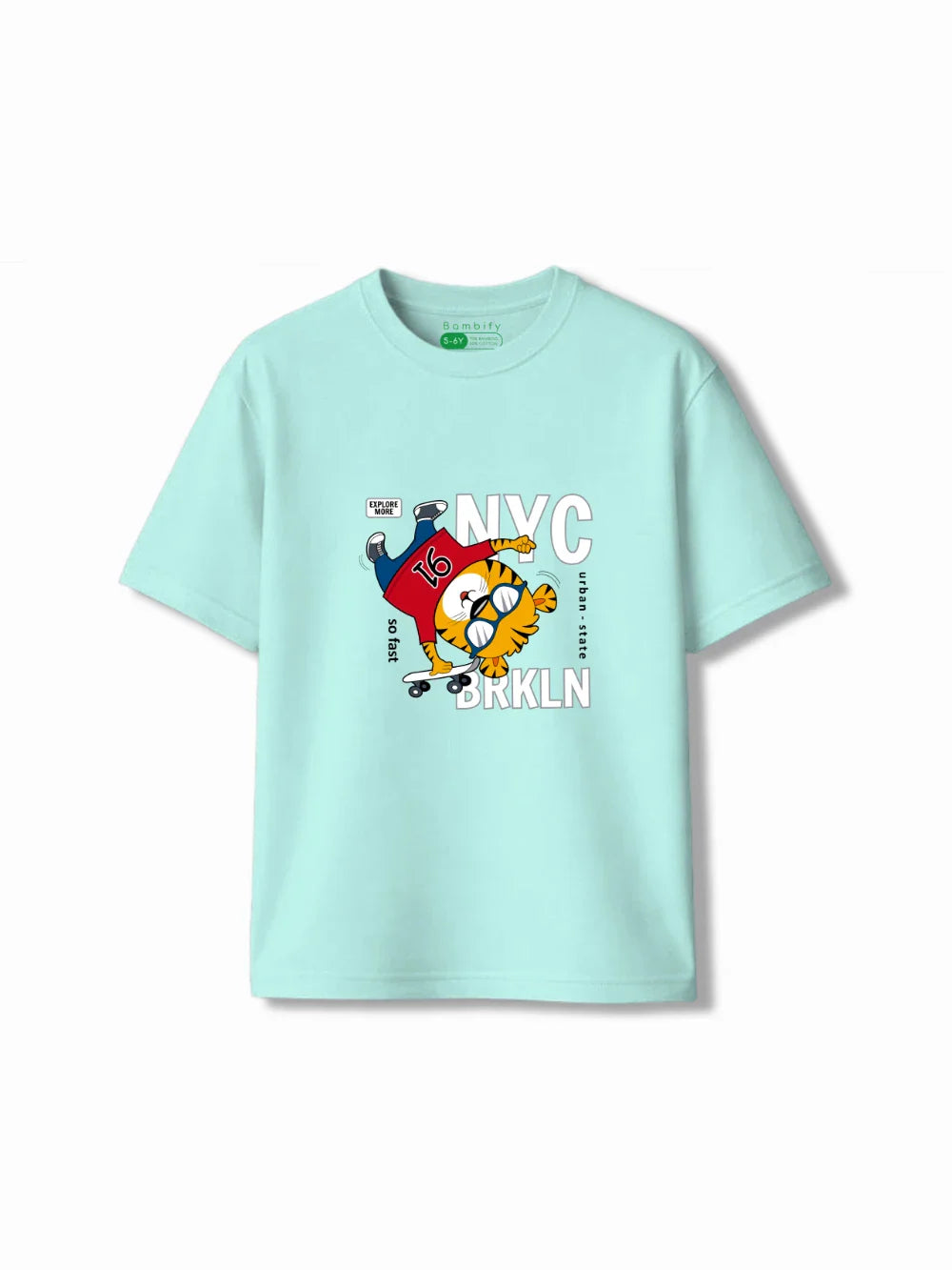 Urban Style Light Blue & Dusty Blue Kids Tracks Set Size 5-6 Years Bamboo Cotton ‚ Bambify India