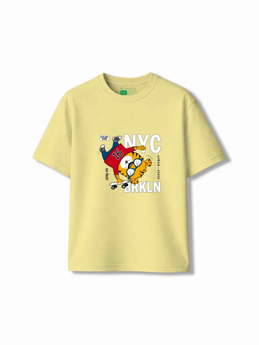 Urban Style Yellow & Dusty Blue Kids Tracks Set Size 5-6 Years Bamboo Cotton ‚ Bambify India