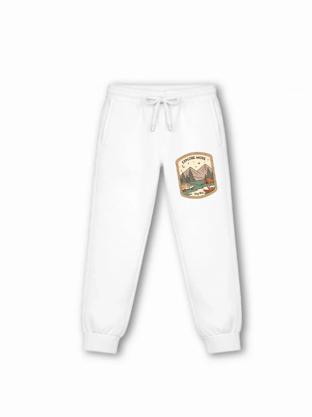 Urban Style Beige & White Kids Tracks Set Size 7-8 Years Bamboo Cotton ‚ Bambify India