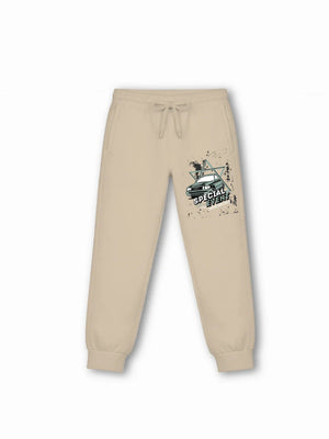 Super Fast White & Beige Kids Tracks Set Size 7-8 Years Bamboo Cotton ‚ Bambify India