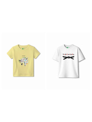 Bambify Kids T-Shirt Set Taekwondo & Australia White & Yellow 9-10 Years bamboo cotton kids clothing India