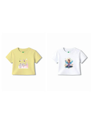 Bambify Kids T-Shirt Set Angel & Super Girl White & Yellow 5-6 Years bamboo cotton kids clothing India