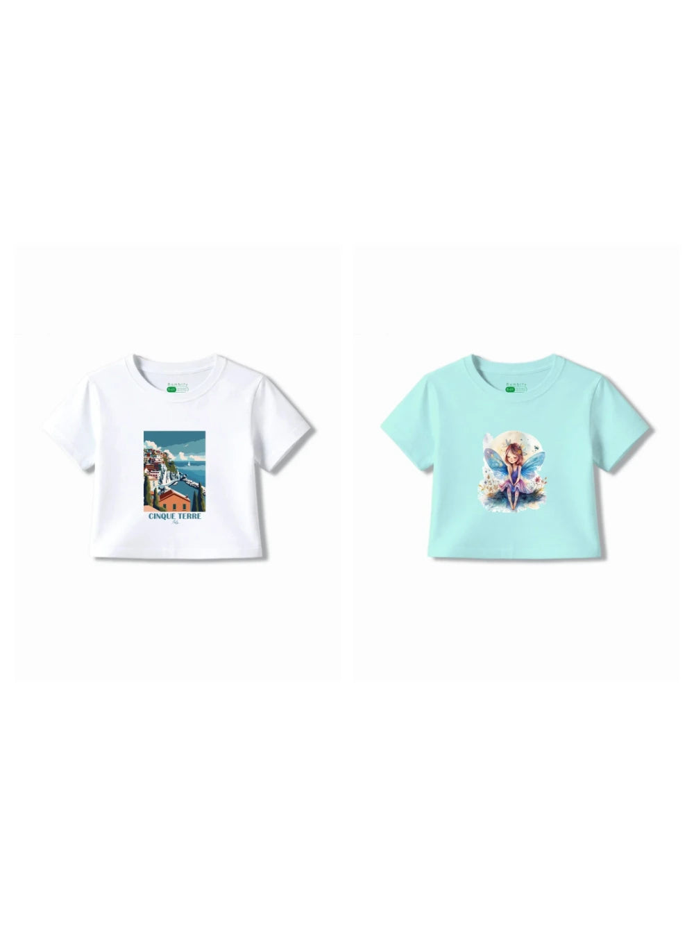 Bambify Kids T-Shirt Set Italy & Angel White & Light Blue 5-6 Years bamboo cotton kids clothing India