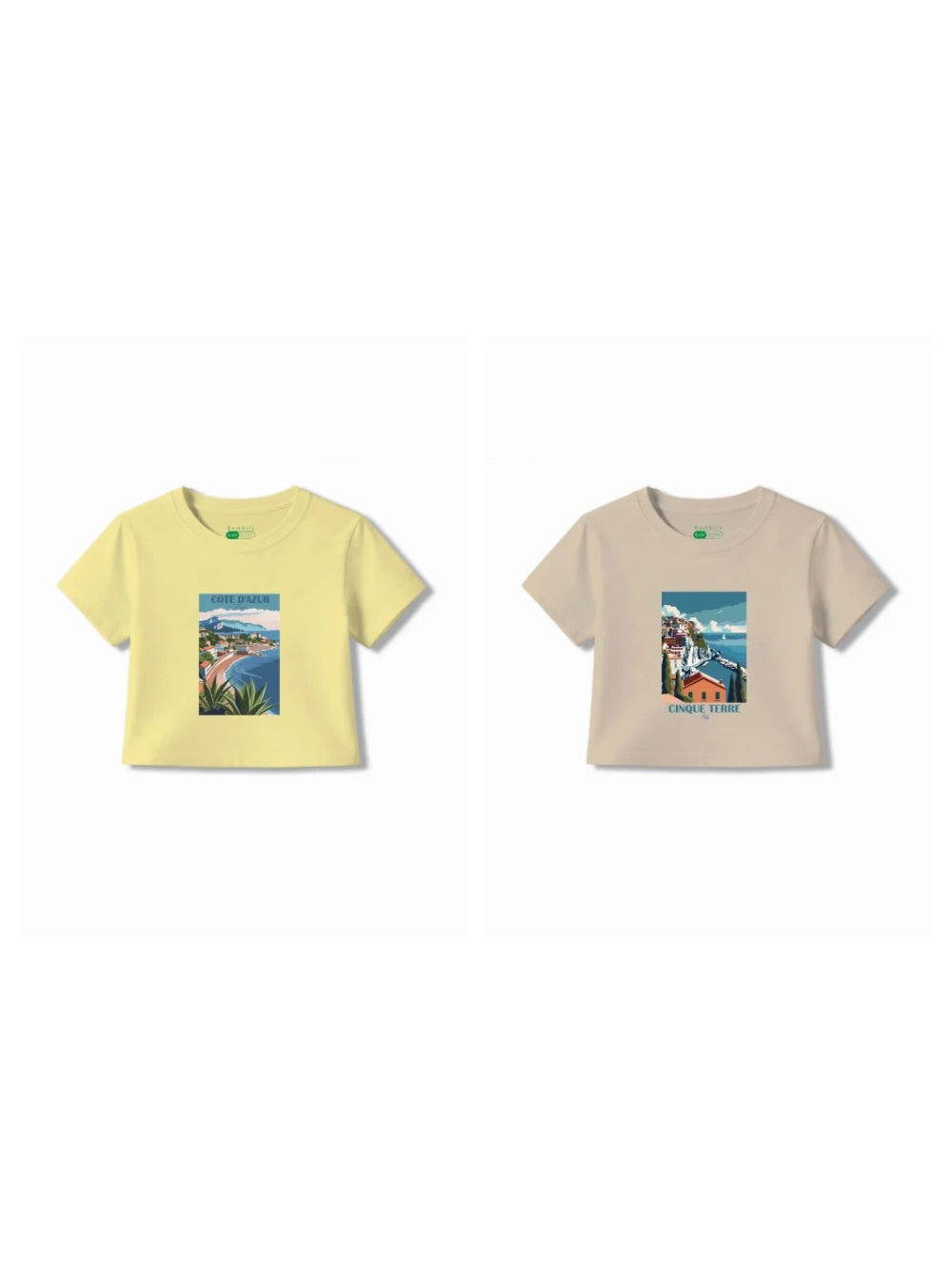Bambify Kids T-Shirt Set Italy & France Beige & Yellow 7-8 Years bamboo cotton kids clothing India