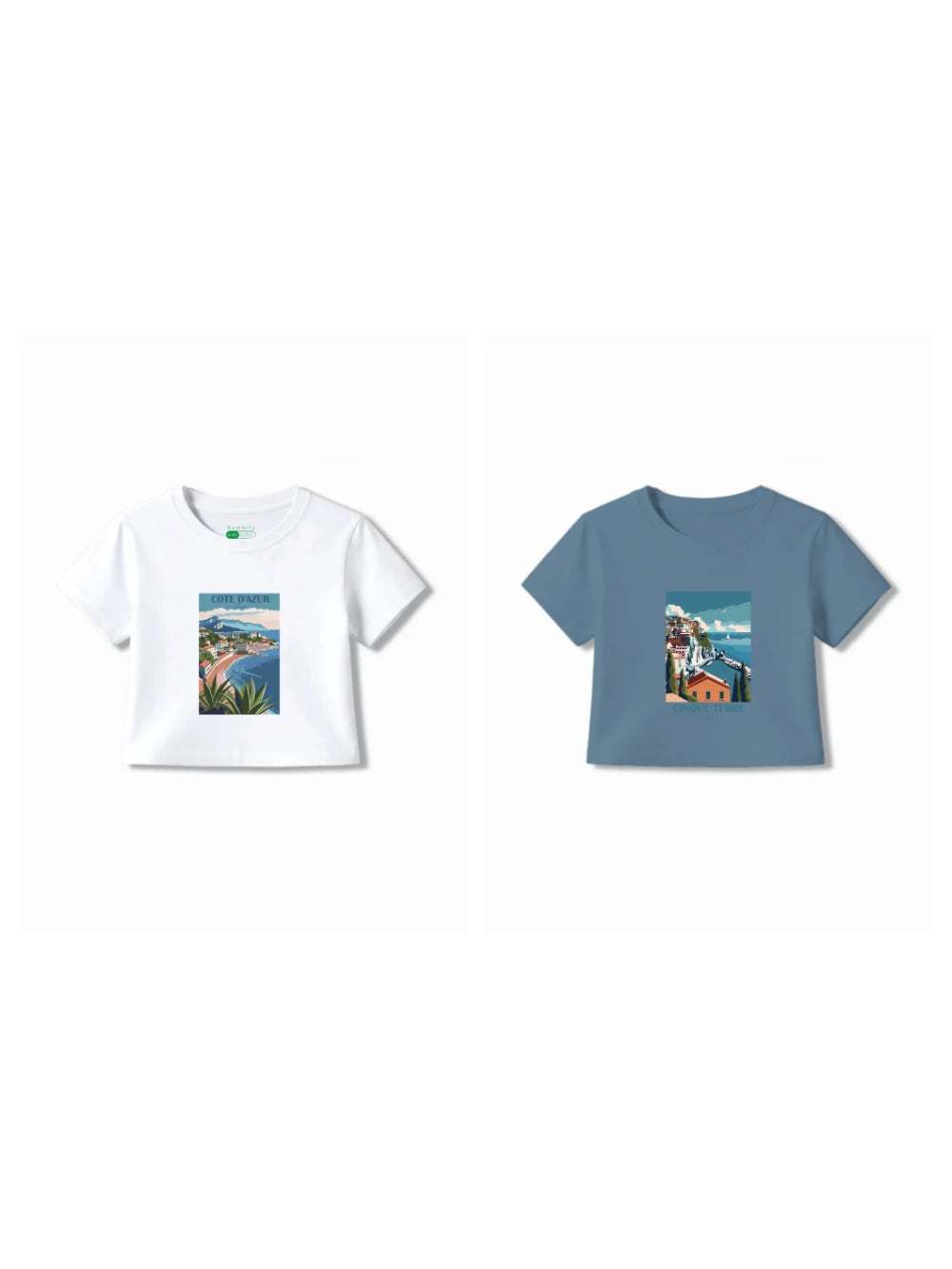 Bambify Kids T-Shirt Set Italy & France Dusty Blue & White 7-8 Years bamboo cotton kids clothing India