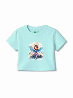 Bambify Girls Dance Time Crop Top & Shorts Set ‚ Angel Light Blue & Dusty Blue Bamboo Cotton Bambify India Light Blue 5-6 Years bamboo cotton kids clothing India