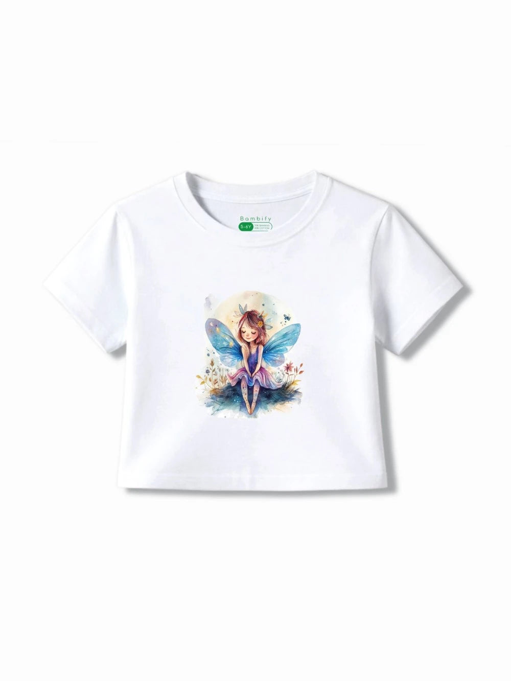 Bambify Kids T-Shirt Set Angel & Super Girl White & Yellow 5-6 Years bamboo cotton kids clothing India