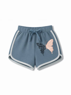 Bambify Girls Dance Time Crop Top & Shorts Set ‚ Angel Light Blue & Dusty Blue Bamboo Cotton Bambify India Light Blue 7-8 Years bamboo cotton kids clothing India