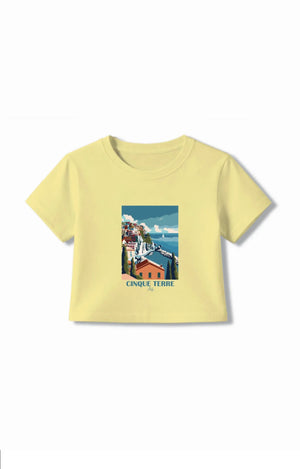 Italy All Yellow Girls Shorts & Crop Tshirt Set Size 5-6 Years Bamboo Cotton ‚ Bambify India