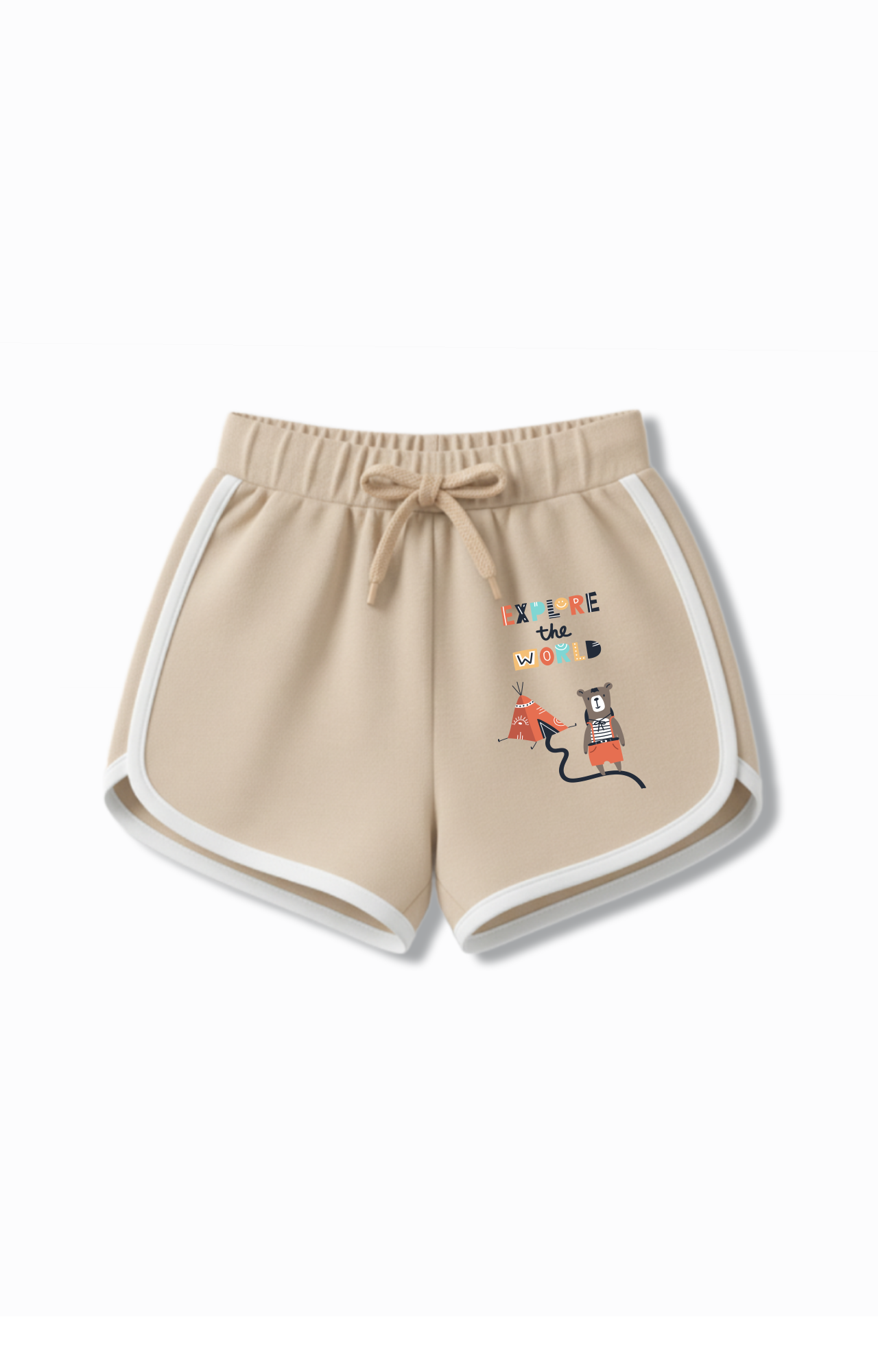 Bambify Girls Dance Time Shorts & Crop Tshirt Set ‚ Italy White & Beige Bamboo Cotton Bambify India White 7-8 Years bamboo cotton kids clothing India