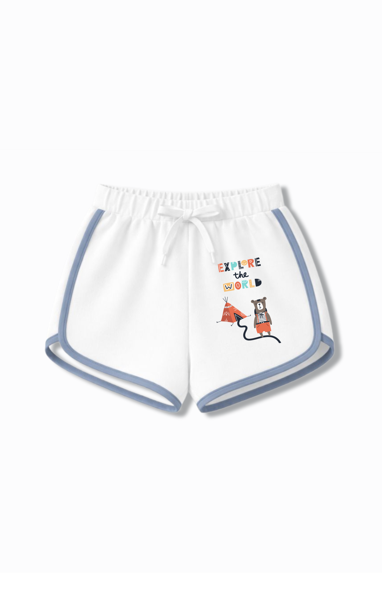 Bambify Eco Friendly Girls Shorts & Crop Tshirt Set ‚ Italy Beige & White Bamboo Cotton Bambify India Beige 7-8 Years bamboo cotton kids clothing India