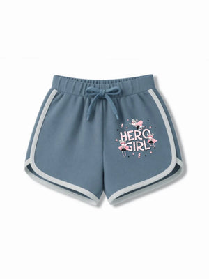 Bambify Girls Lounge Crop Set ‚ Super Girl Light Blue & Dusty Blue Bamboo Cotton Bambify India Light Blue 7-8 Years bamboo cotton kids clothing India