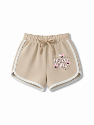 Bambify Active Sporty Girls Crop Set ‚ Super Girl White & Beige Bamboo Cotton Bambify India White 7-8 Years bamboo cotton kids clothing India