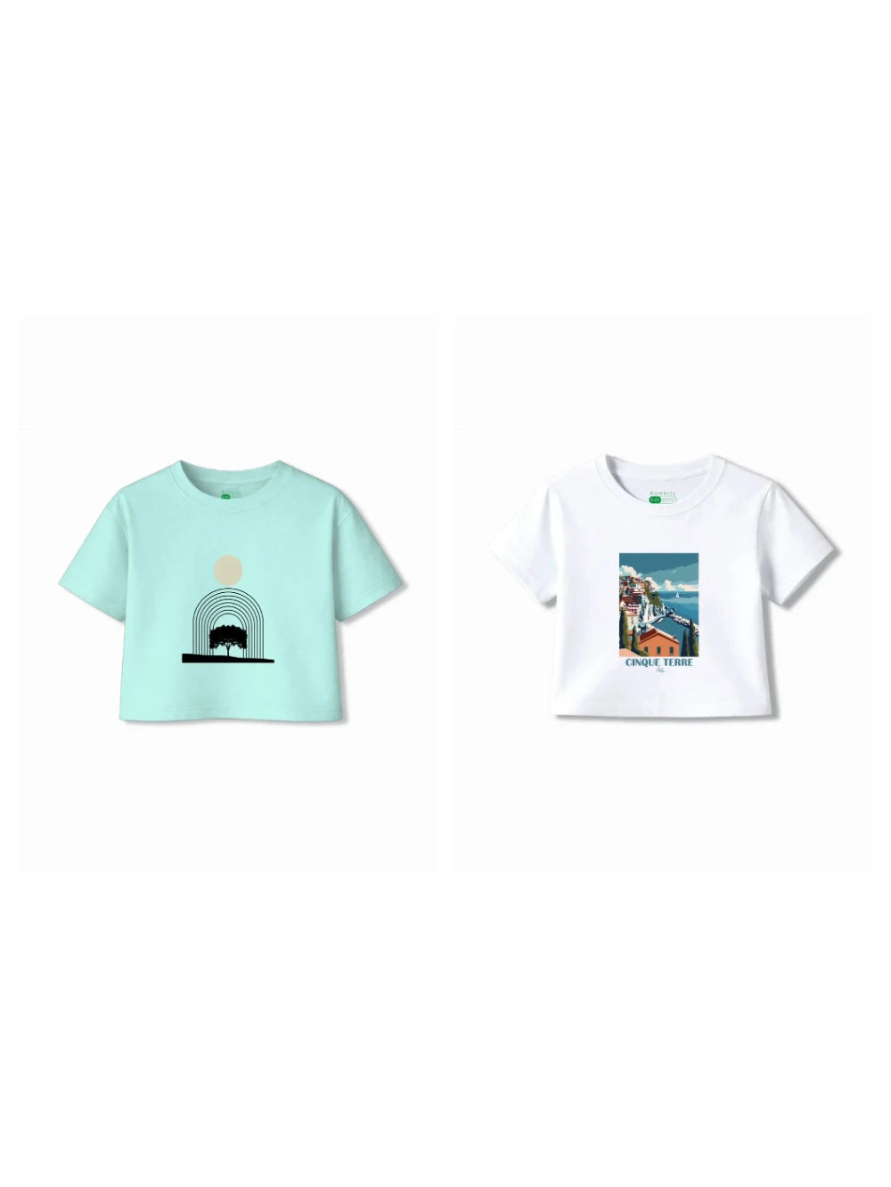 Bambify Kids T-Shirt Set Italy & Art White & Light Blue 11-12 Years bamboo cotton kids clothing India