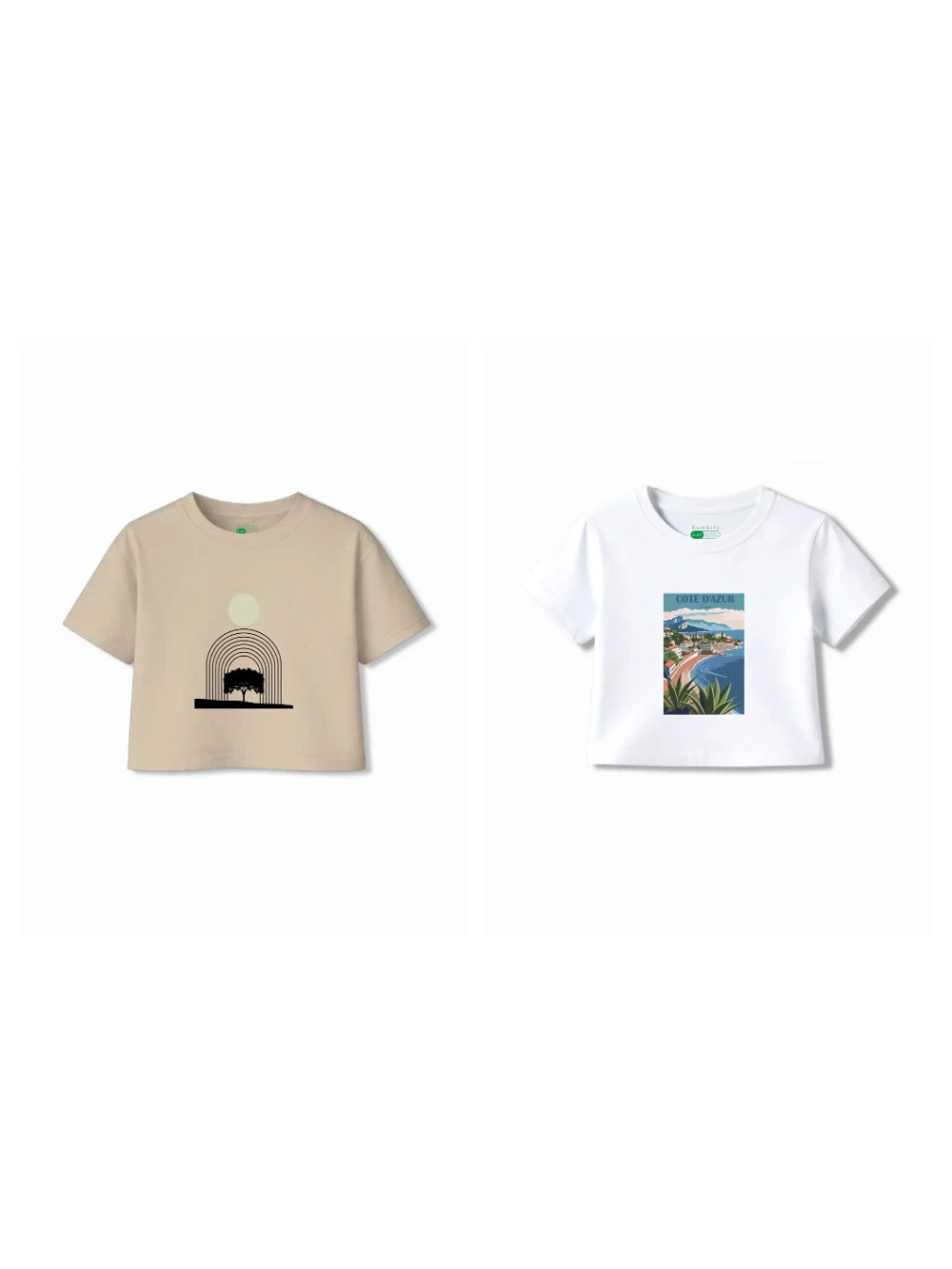 Bambify Kids T-Shirt Set France & Art White & Beige 11-12 Years bamboo cotton kids clothing India