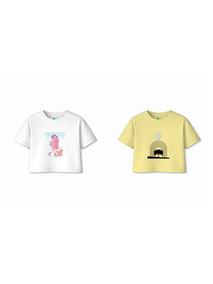 Bambify Kids T-Shirt Set Art & Tokyo Yellow & White 3-4 Years bamboo cotton kids clothing India