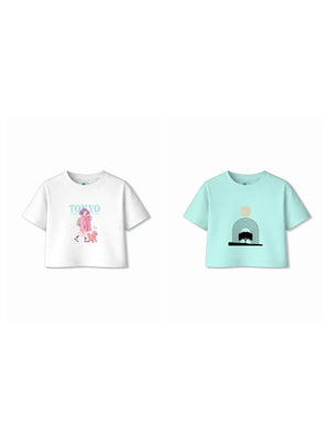 Bambify Kids T-Shirt Set Tokyo & Art White & Light Blue 5-6 Years bamboo cotton kids clothing India