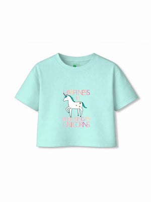 Bambify Kids T-Shirt Set Super Girl & Unicorn White & Light Blue 5-6 Years bamboo cotton kids clothing India