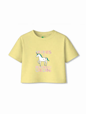 Unicorn All Yellow Girls Crop Set Size 5-6 Years Bamboo Cotton ‚ Bambify India