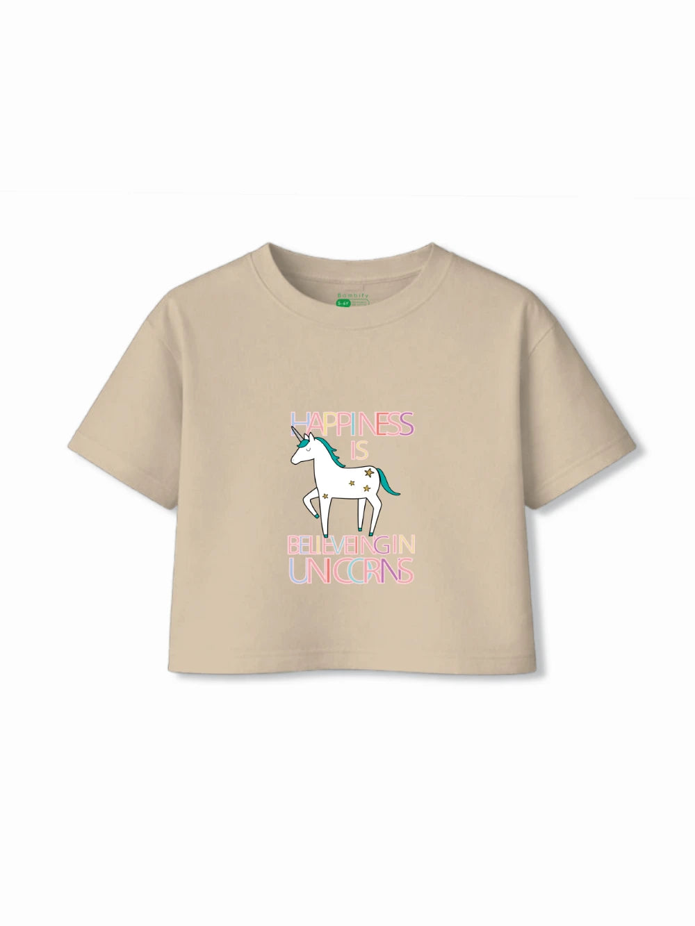 Bambify Kids T-Shirt Set Super Girl & Unicorn White & Beige 3-4 Years bamboo cotton kids clothing India