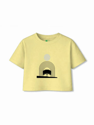 Art All Yellow Girls Crop Set Size 5-6 Years Bamboo Cotton ‚ Bambify India