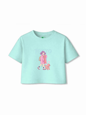 Bambify Kids T-Shirt Set Art & Tokyo White & Light Blue 5-6 Years bamboo cotton kids clothing India