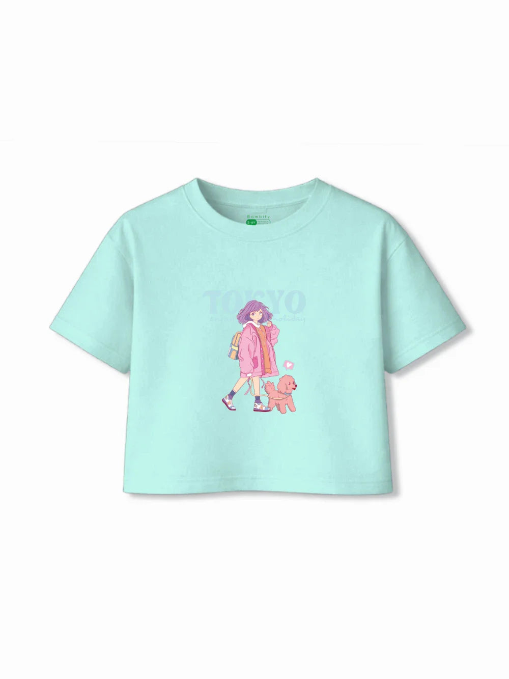Tokyo Light Blue & Dusty Blue Girls Crop Set Size 5-6 Years Bamboo Cotton ‚ Bambify India