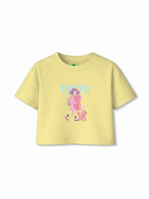 Bambify Kids T-Shirt Set Tokyo & Spanish Yellow & Light Blue 7-8 Years bamboo cotton kids clothing India