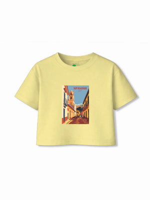 Spanish All Yellow Girls Crop Set Size 5-6 Years Bamboo Cotton ‚ Bambify India