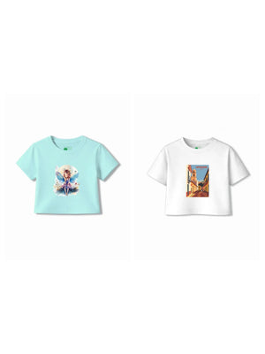 Bambify Kids T-Shirt Set Spanish & Angel White & Light Blue 3-4 Years bamboo cotton kids clothing India