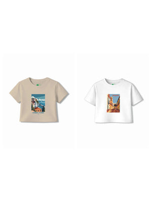 Bambify Kids T-Shirt Set Spanish & Italy White & Beige 5-6 Years bamboo cotton kids clothing India