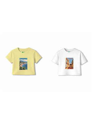 Bambify Kids T-Shirt Set Spanish & France White & Yellow 3-4 Years bamboo cotton kids clothing India