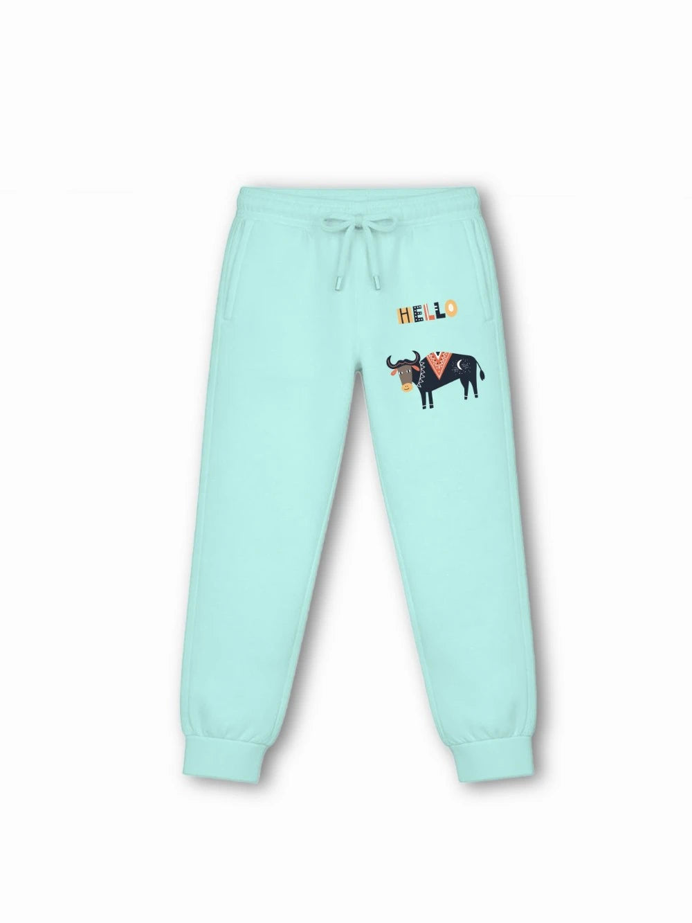 Bambify Kids Bottom 2 Piece Set Eurasia & Urban Style Light Blue & Yellow 7-8 Years bamboo cotton kids clothing India
