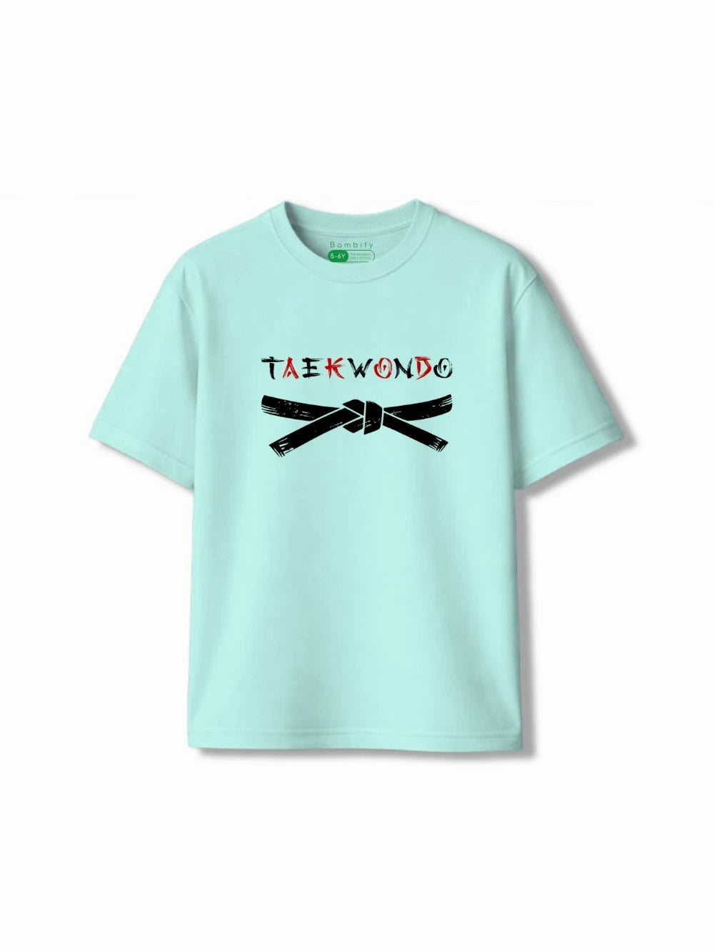 Bambify Kids T-Shirt Set Cheetah Fun & Taekwondo White & Light Blue 5-6 Years bamboo cotton kids clothing India