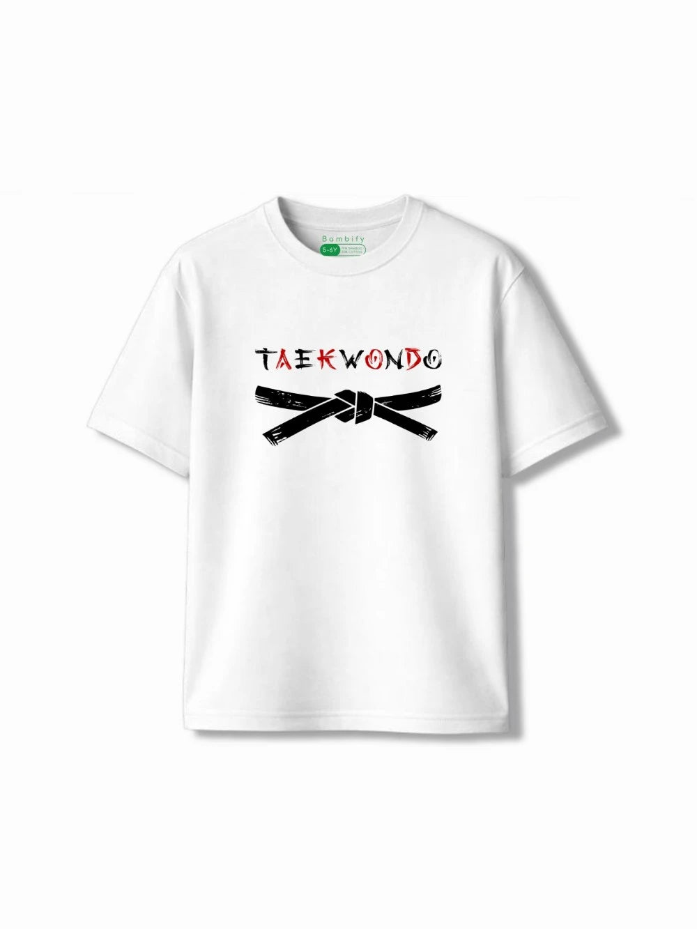 Bambify Kids T-Shirt Set Taekwondo & Cheetah Fun White & Light Blue 5-6 Years bamboo cotton kids clothing India