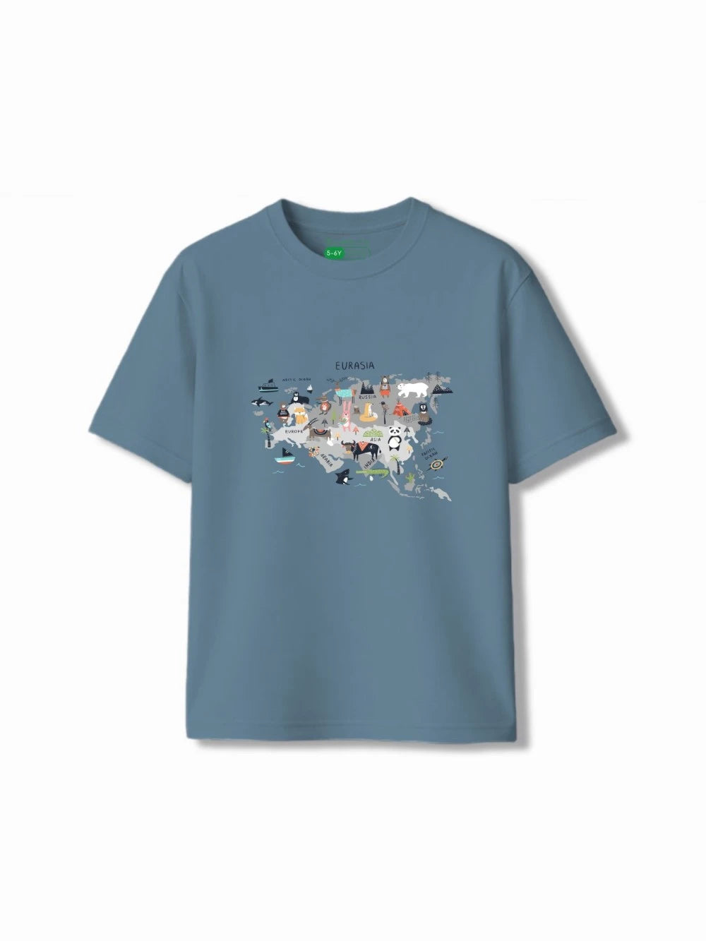 Bambify Kids T-Shirt Set Noise & Eurasia Light Blue & Dusty Blue 3-4 Years bamboo cotton kids clothing India