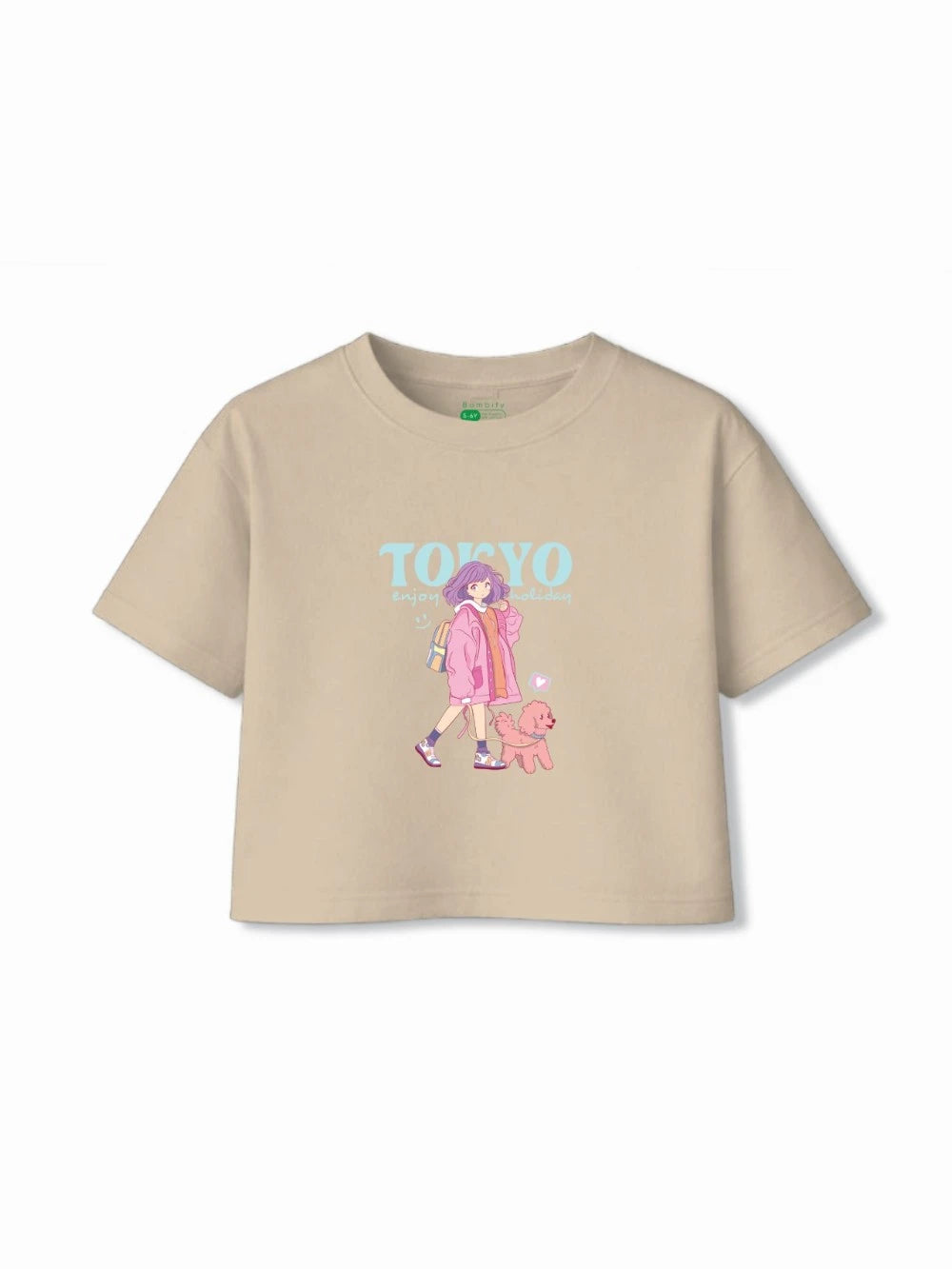 Bambify Kids T-Shirt Set Tokyo & Spanish Beige & White 7-8 Years bamboo cotton kids clothing India