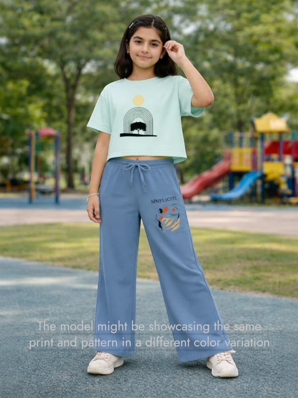 Bambify Skin Safe Girls Crop Set ‚ Art Beige & White Hypoallergenic Bamboo Beige 9-10 Years bamboo cotton kids clothing India