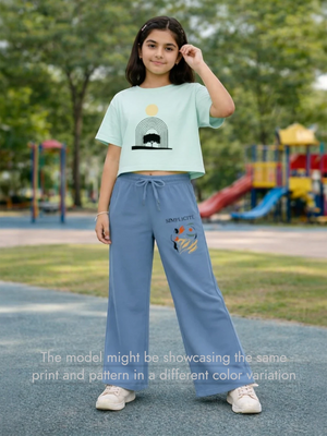 Bambify Skin Safe Girls Crop Set ‚ Art Beige & White Hypoallergenic Bamboo Beige 9-10 Years bamboo cotton kids clothing India