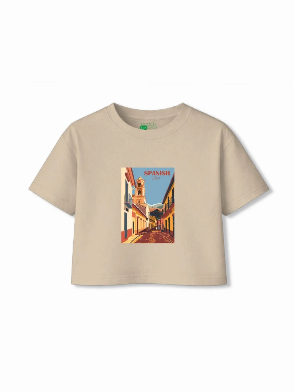 Bambify Kids T-Shirt Set Tokyo & Spanish Dusty Blue & Beige 11-12 Years bamboo cotton kids clothing India